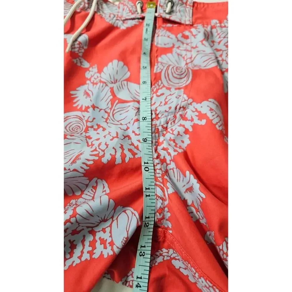 Nautica Men's Floral Tropical Hawaiian Print Swim Trunks Red &‎ Blue Size Medium